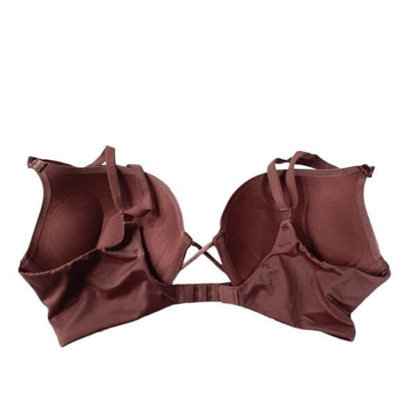Victoria's Secret 32D? Mauve Bombshell Plunge Push Up Bra ADDS 2 CUP SIZES - Picture 2 of 4